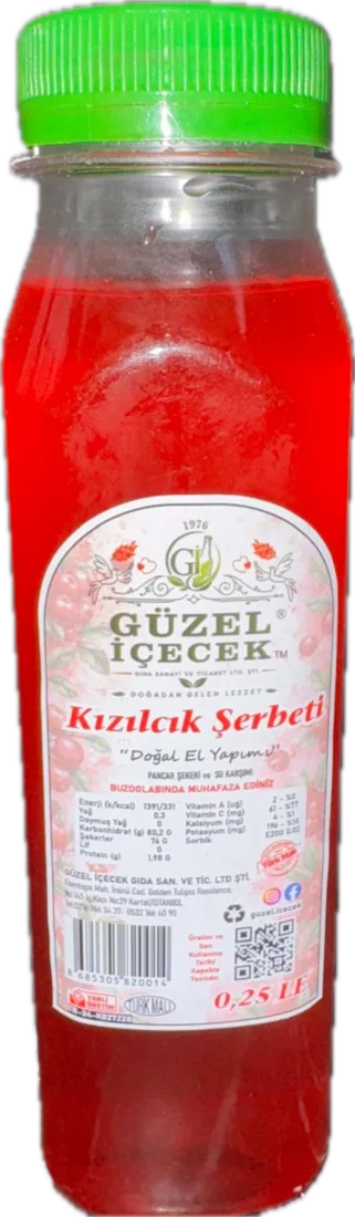 Kızılcık Şerbeti 0,25 litre şişe